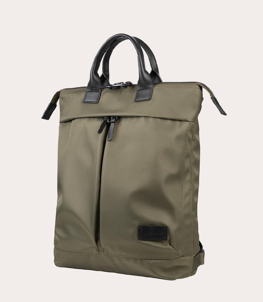 Tucano Shopper Zainabile Con Dettagli In Pelle