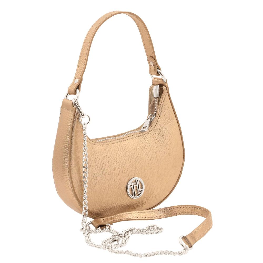 Tuscany Leather Bolso A Mano En Piel Metallic Et Bandolera De Cadena