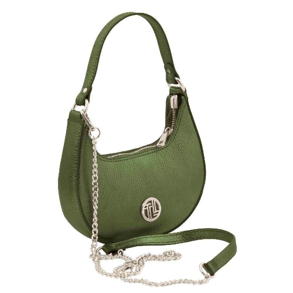 Tuscany Leather Borsa A Mano In Pelle Metallic Con Tracolla A Catena