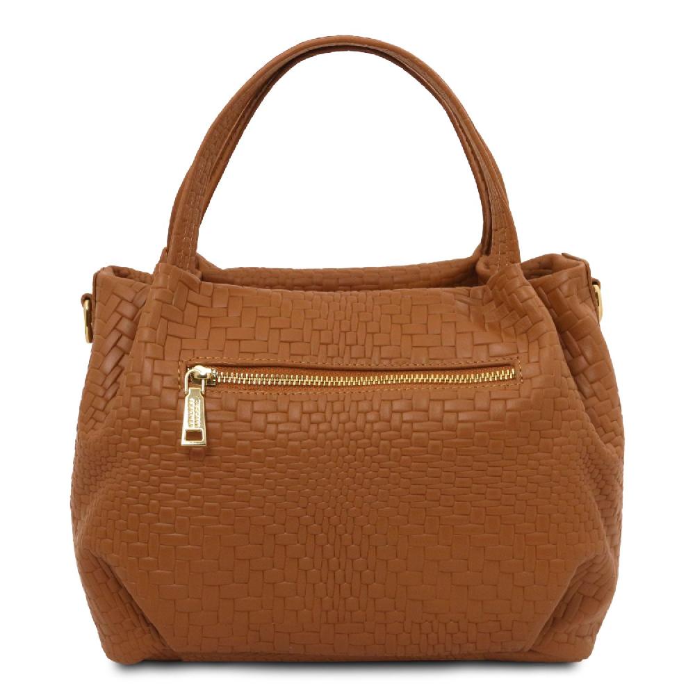 Tuscany Leather Borsa A Mano In Pelle Morbida Stampa Intrecciata