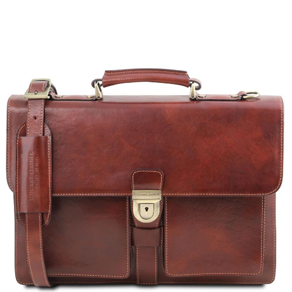 Tuscany Leather Borsa da Lavoro in Pelle 3 Scomparti