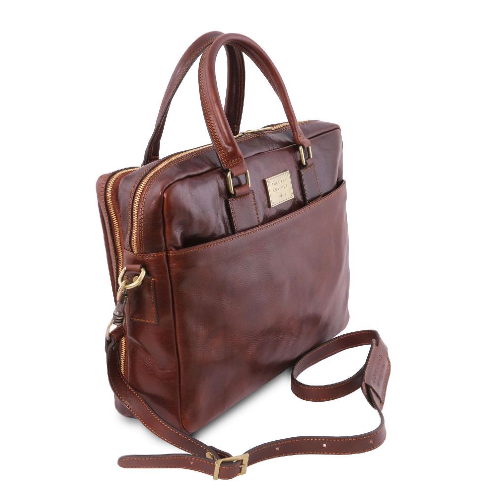 Tuscany Leather Borsa Porta Computer A 2 Scomparti In Pelle