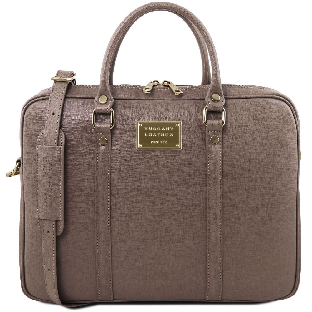 Tuscany Leather Borsa Porta Computer da Donna in Pelle Saffiano