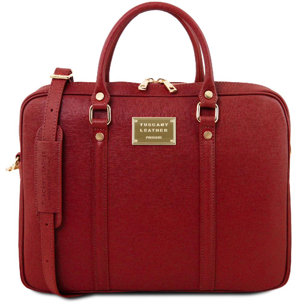 Tuscany Leather Borsa Porta Computer da Donna in Pelle Saffiano