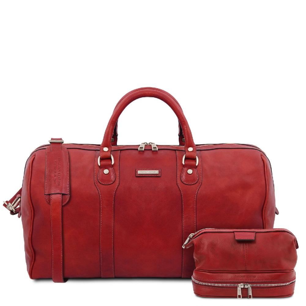Tuscany Leather Borsone Da Viaggio In Pelle E Beauty Case In Pelle