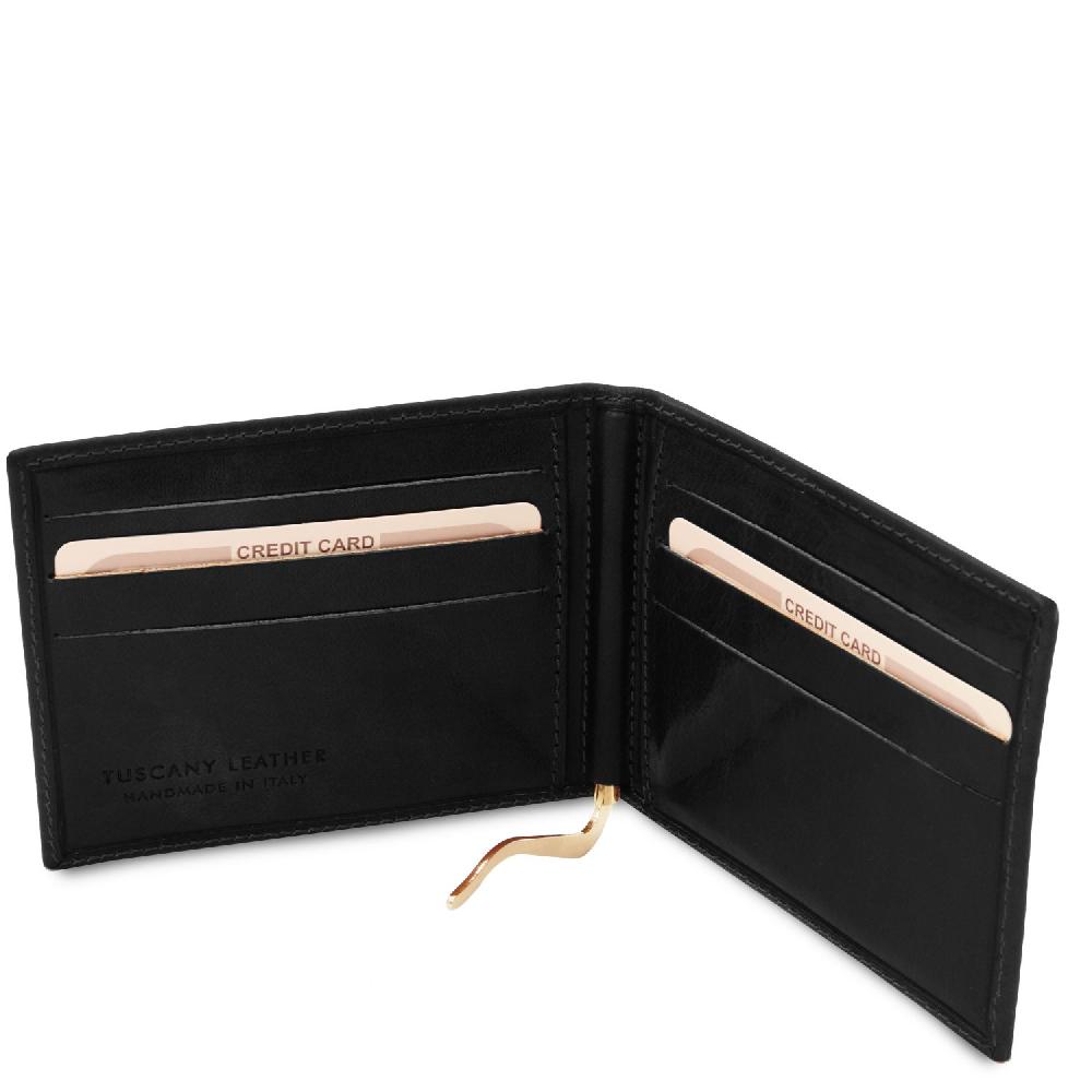 Tuscany Leather Esclusivo Portacarte In Pelle Con Fermasoldi