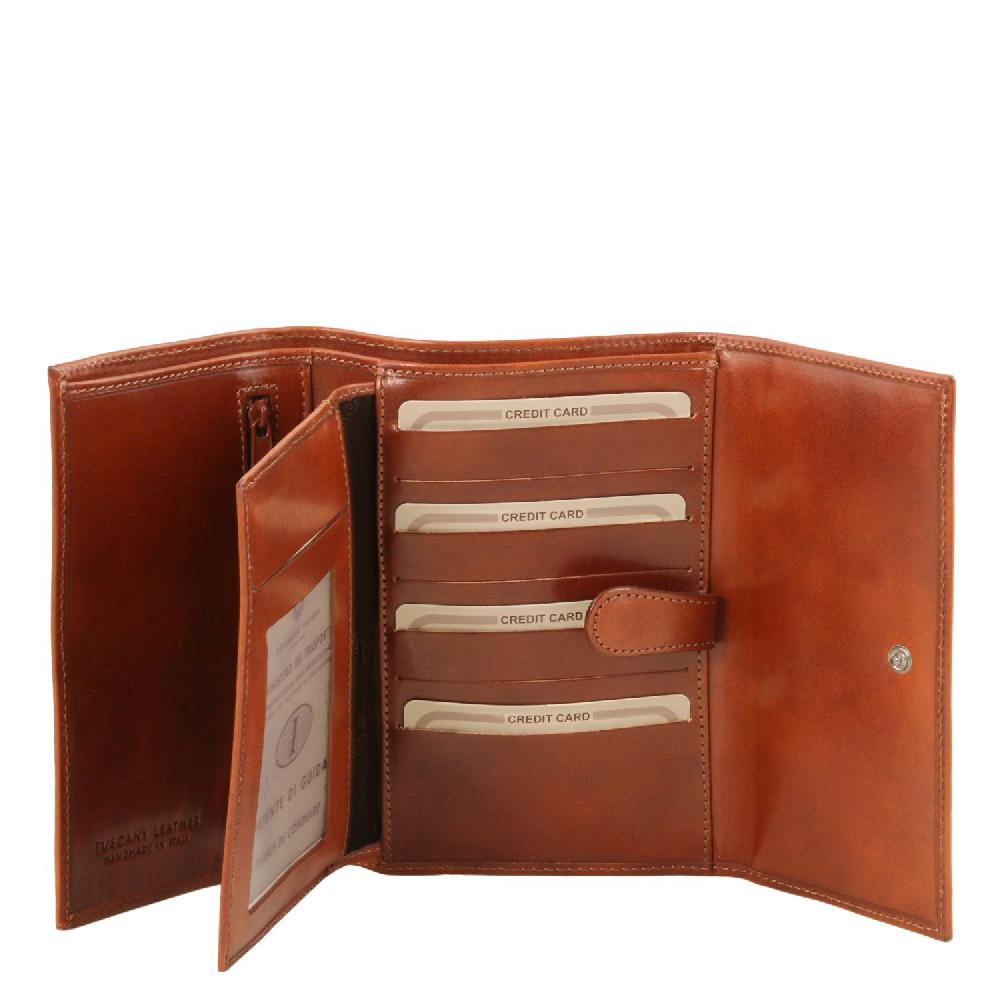Tuscany Leather Esclusivo Portafogli Da Donna In Pelle 4 Ante