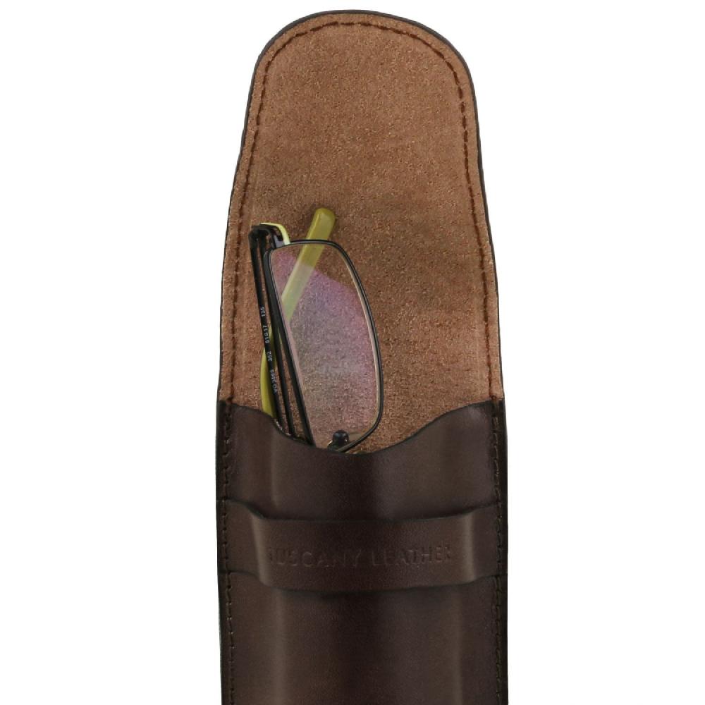 Tuscany Leather Esclusivo Portaocchiali/Portacellulare/porta Orologio A Tracolla In Pelle