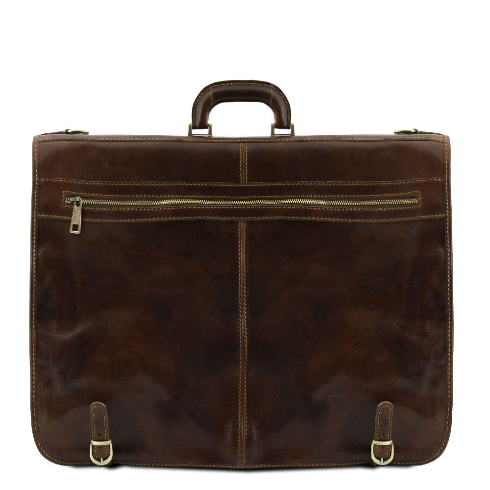 Tuscany Leather Porta Abiti In Pelle Con Tascone Davanti