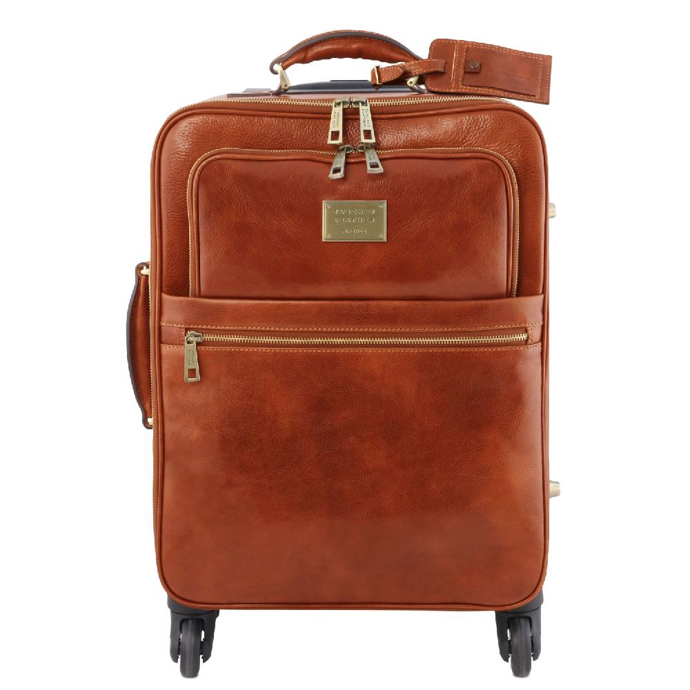 Tuscany Leather Trolley Con 4 Ruote E Borsa Porta Computer TL SMART In Pelle