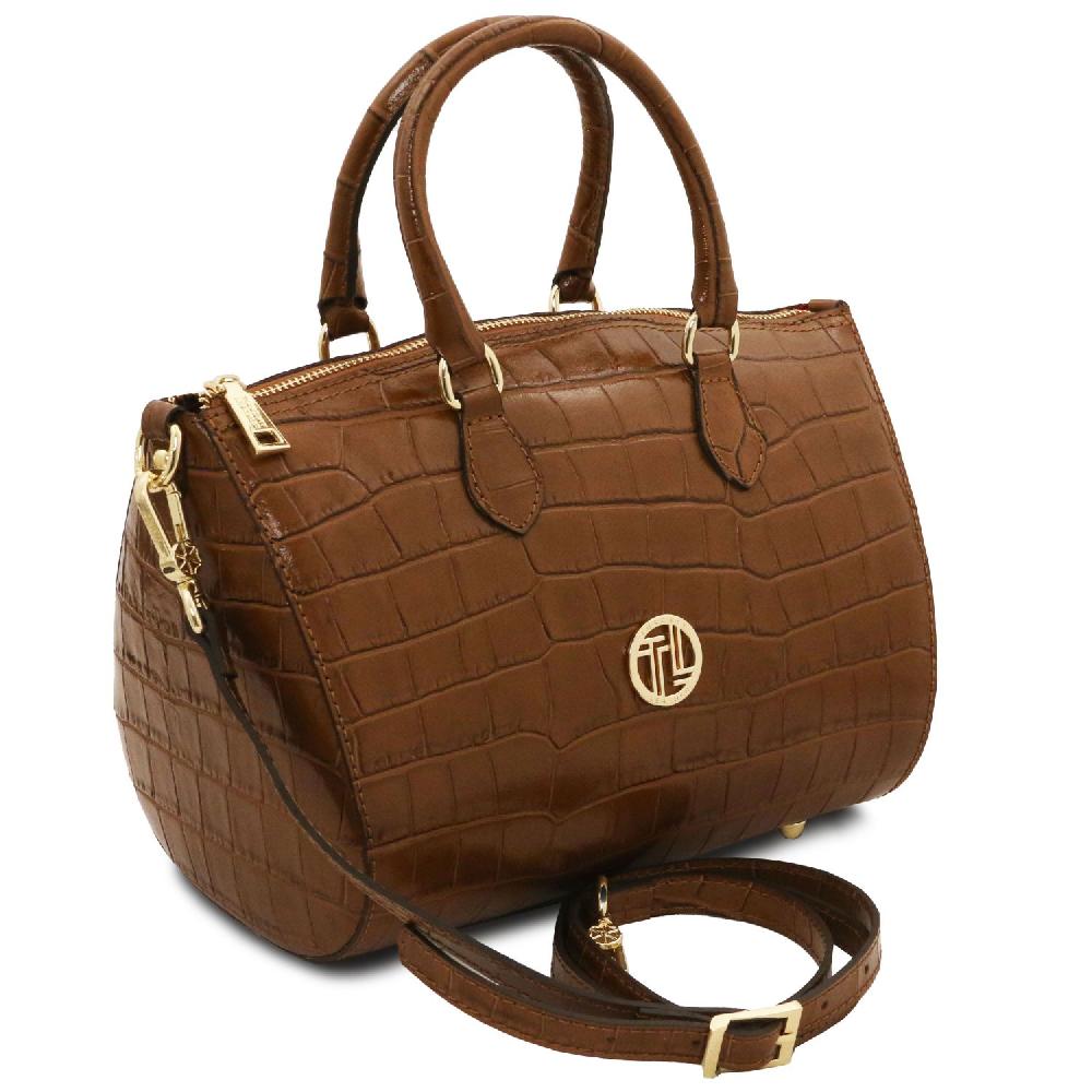 Tuscany Leather Bauletto In Pelle Stampa Cocco