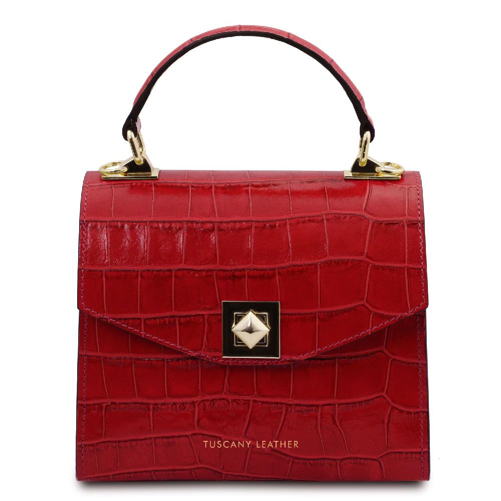 Tuscany Leather Borsa a Mano in Pelle Stampa Cocco