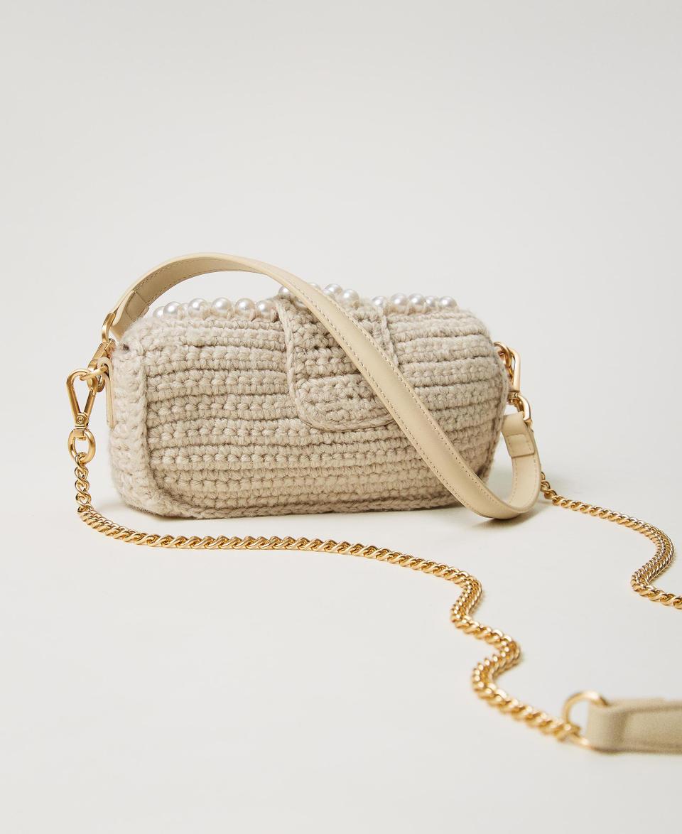 Twin Set Borsa A Tracolla 'Amie' Piccola Crochet Con Perle
