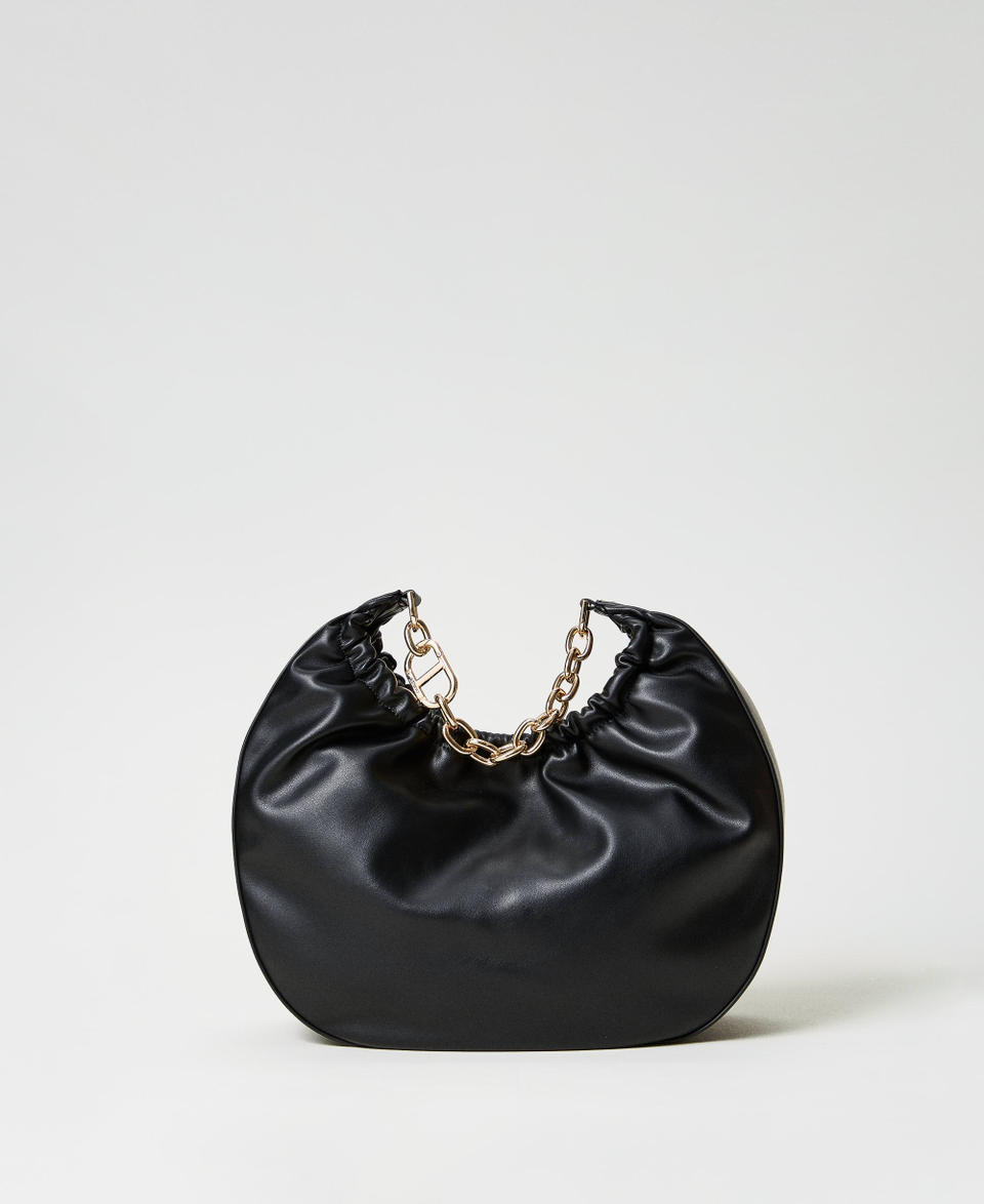 Twin Set Borsa hobo ‘Croissant’ con arricciatura e Oval T