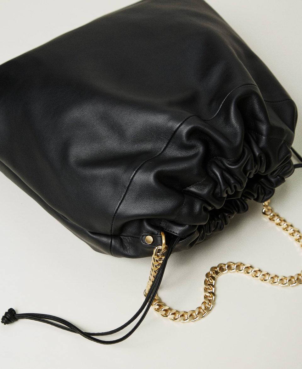 Twin Set Borsa Shopper Grande In Pelle Con Coulisse