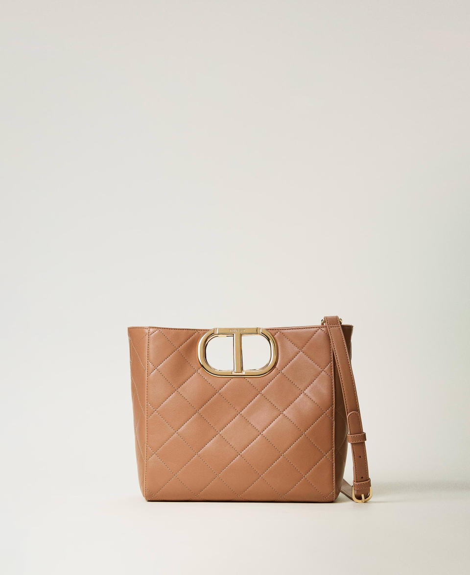 Twin Set Borsa shopper 'Lila' trapuntata con manico Oval T