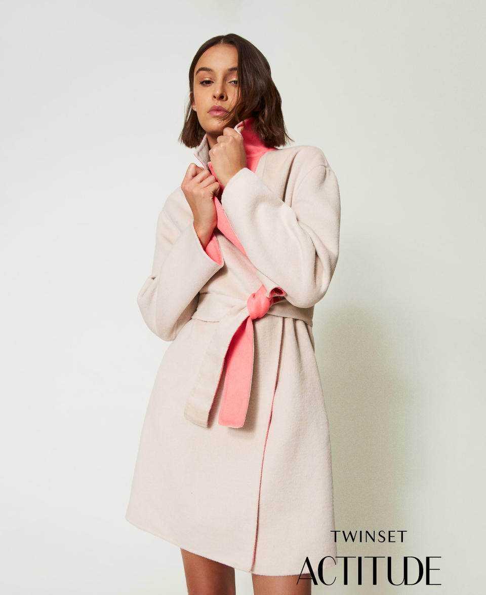 Twin Set Cappotto reversibile MYFO in panno misto lana