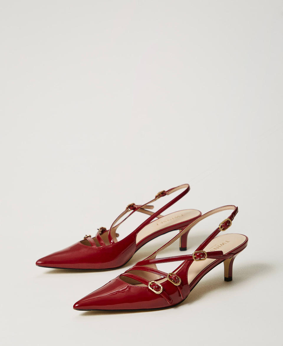 Twin Set Décolleté Sling Back In Vernice Con Cinturini