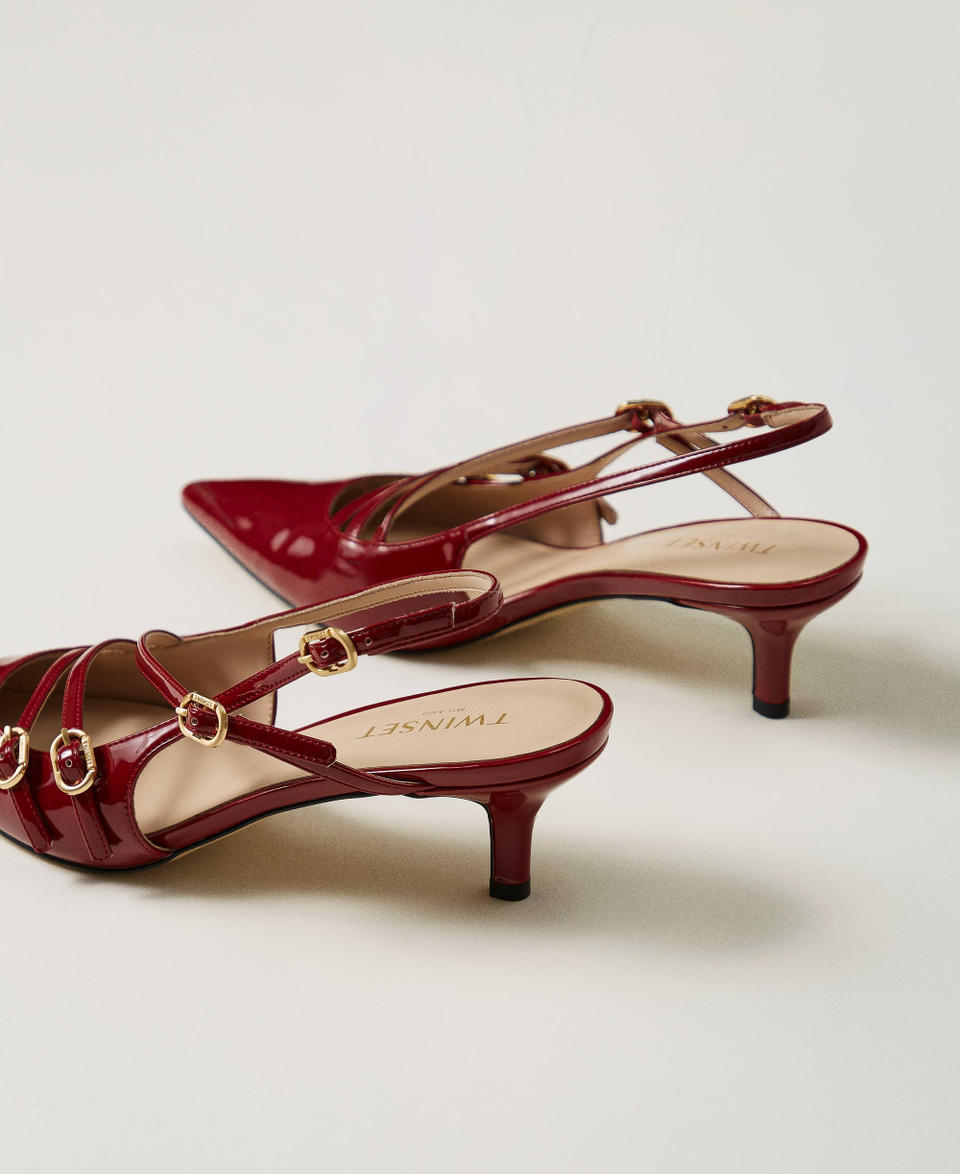 Twin Set Décolleté Sling Back In Vernice Con Cinturini