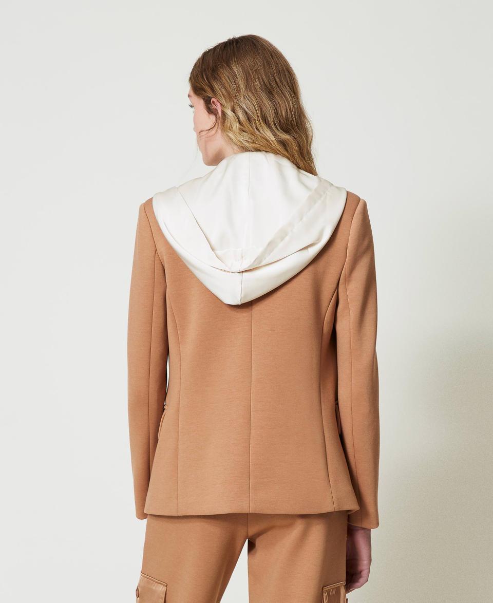 Twin Set Giacca Blazer In Tessuto Scuba Con Cappuccio