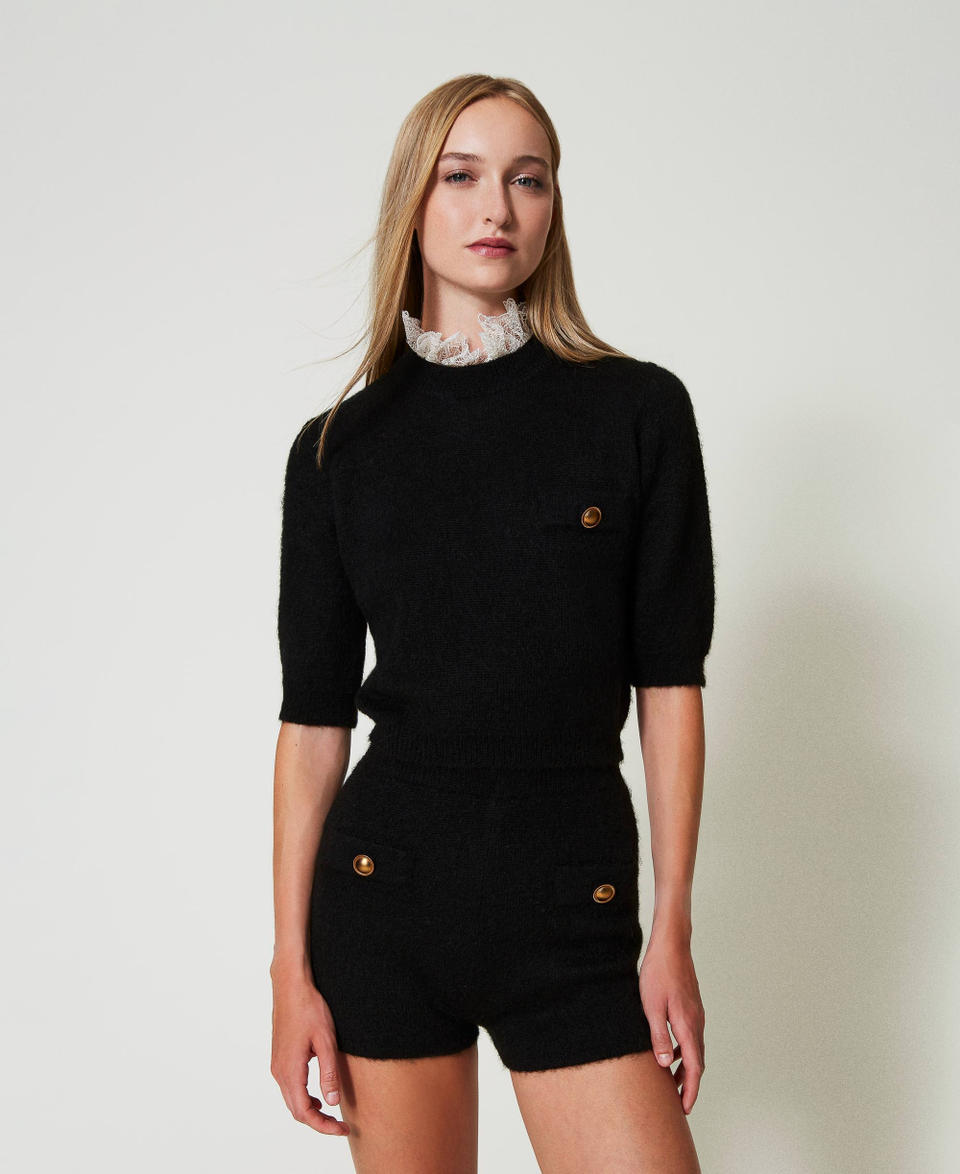 Twin Set Maglia 'Charlotte' In Misto Mohair Con Pizzo