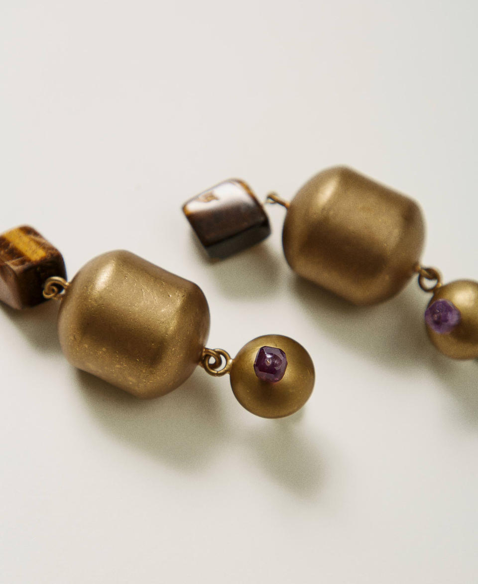 Twin Set Orecchino Con Elementi In Metallo E Pietra