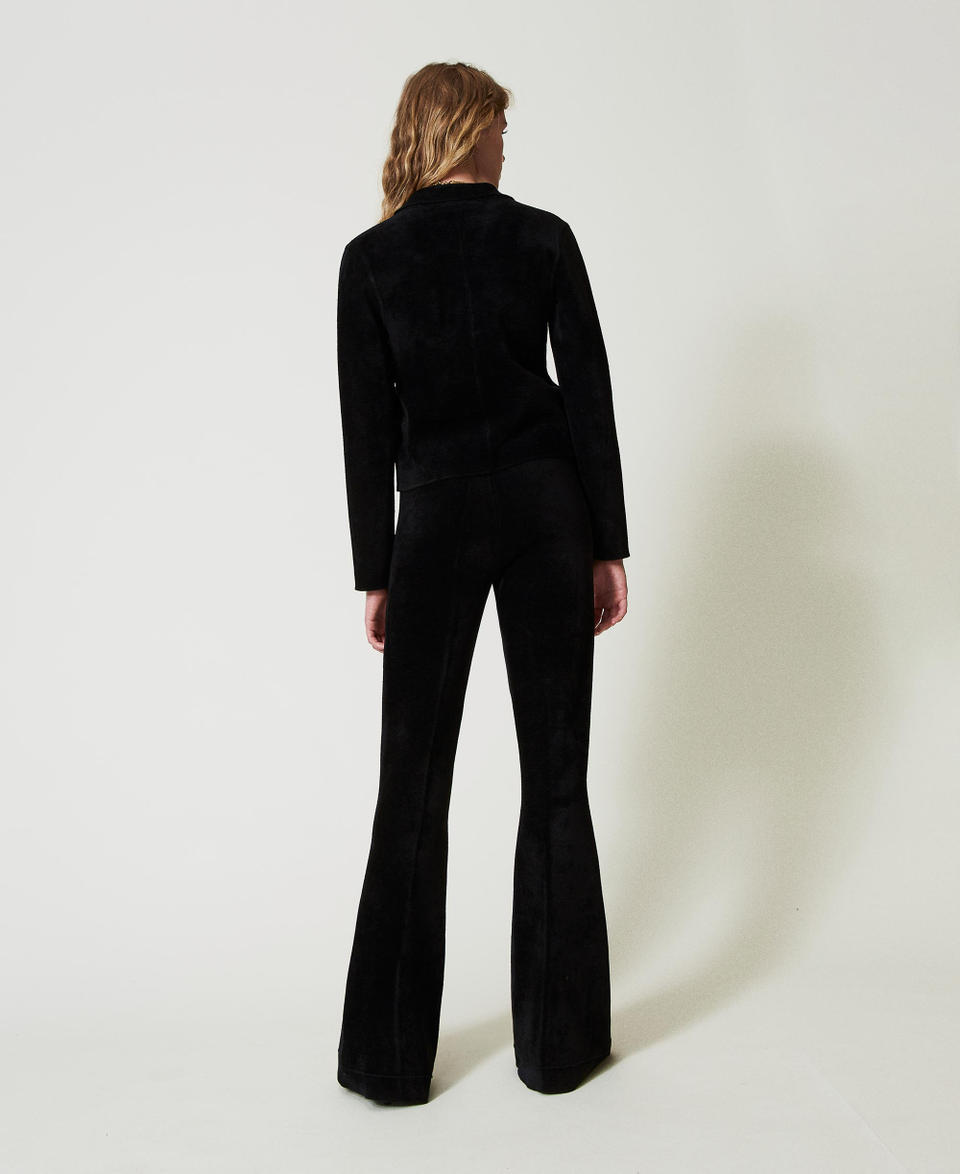 Twin Set Pantaloni Flare In Maglia Con Bottoni Oval T