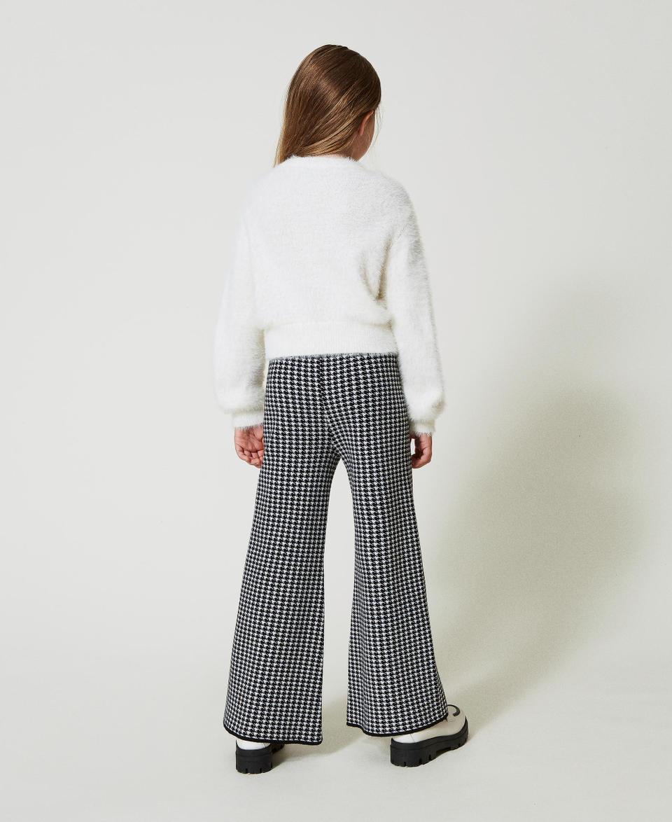 Twin Set Pantaloni In Maglia Jacquard Pied De Poule