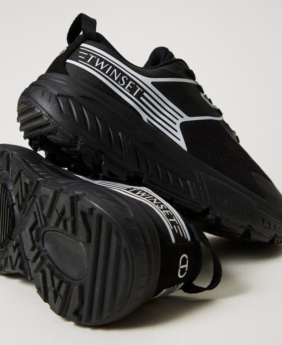 Twin Set Sneakers Fessura A Righe Con Logo A Contrasto