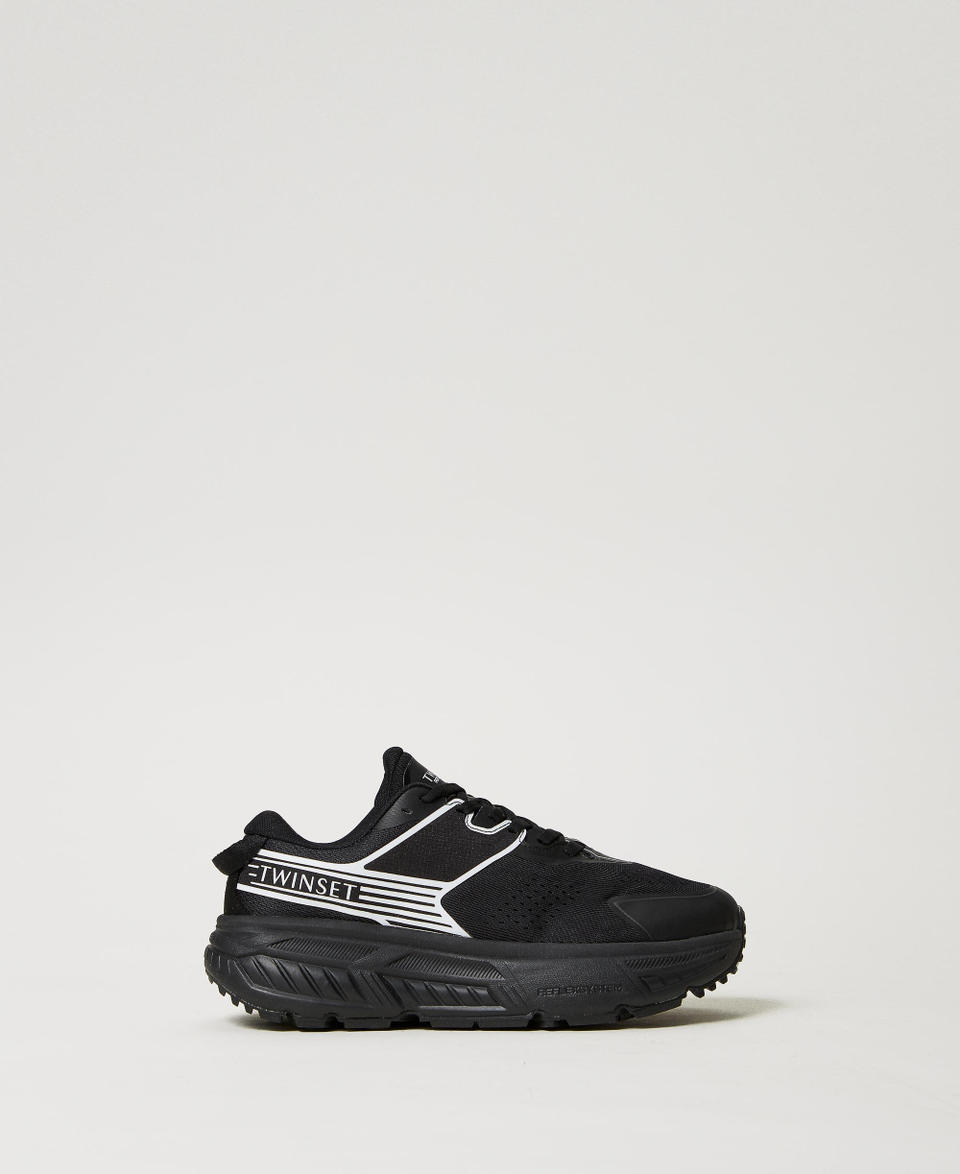 Twin Set Sneakers Fessura a righe con logo a contrasto