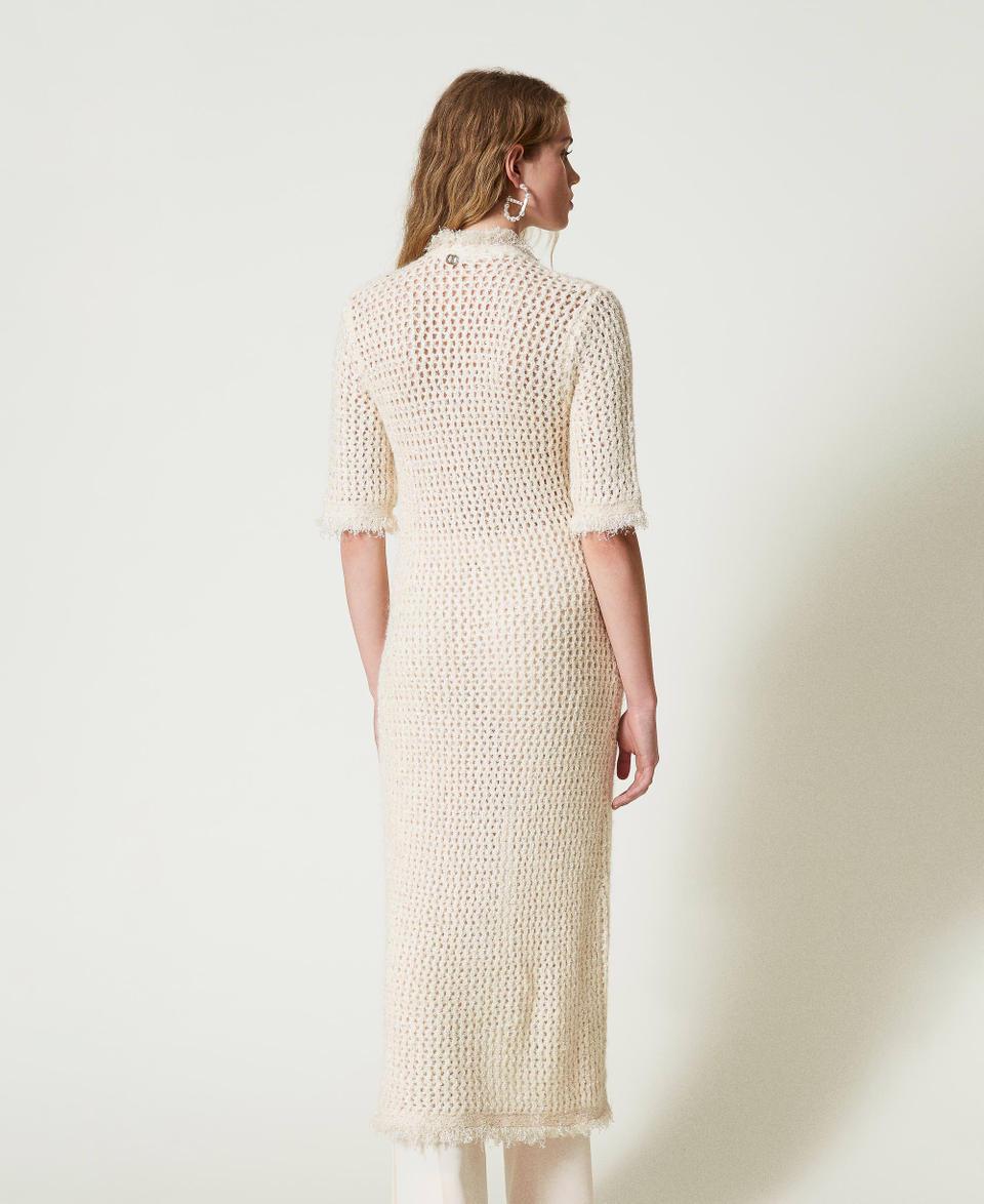 Twin Set Abito-cardigan In Maglia Jacquard A Rete