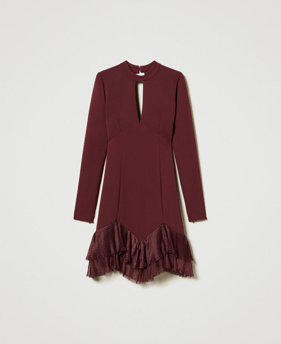 Twin Set Abito Corto Con Balze Plissé In Tulle