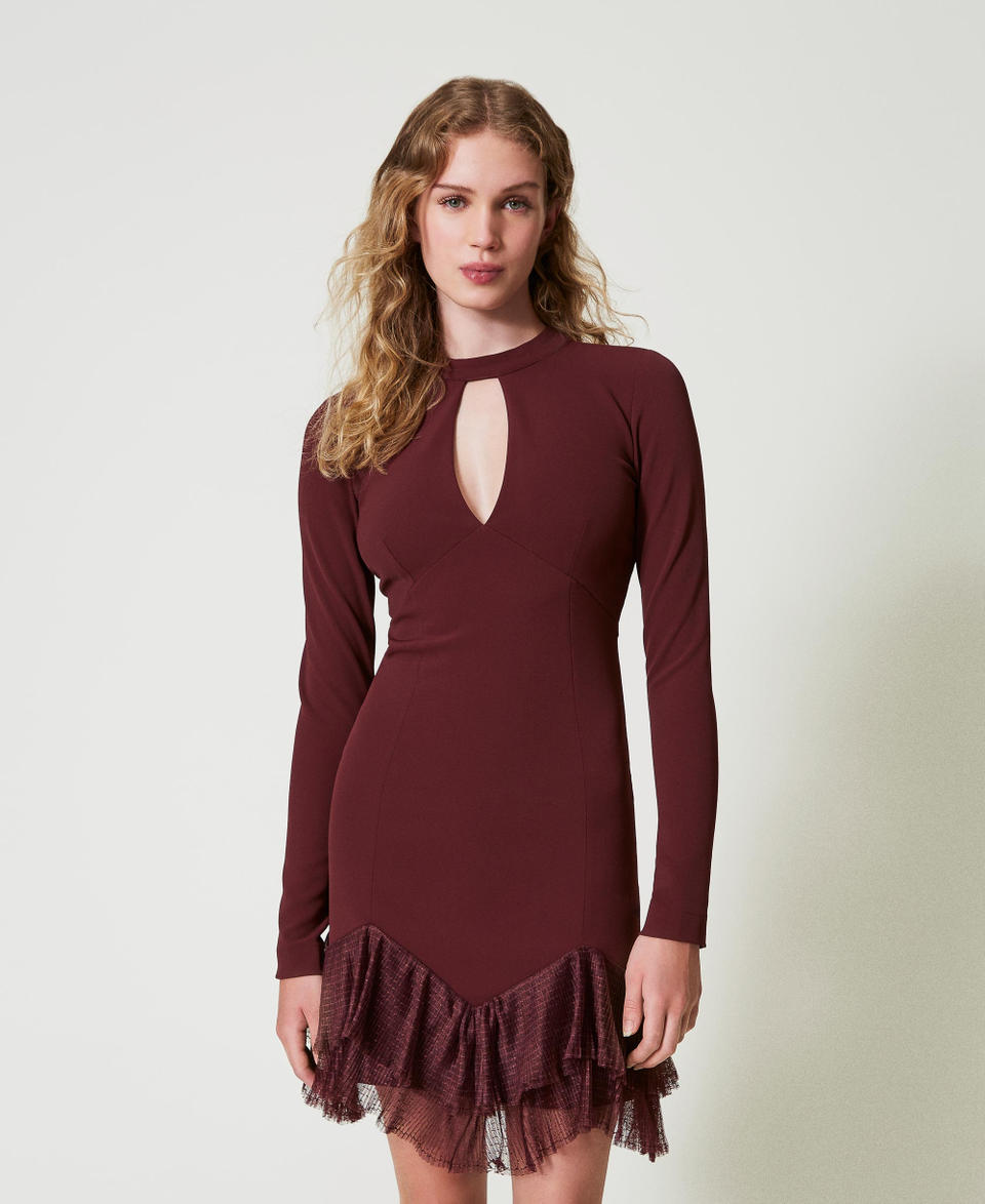 Twin Set Abito Corto Con Balze Plissé In Tulle