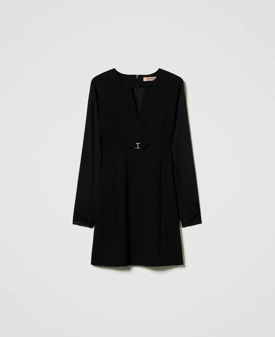 Twin Set Abito Corto Con Fiocco E Oval T