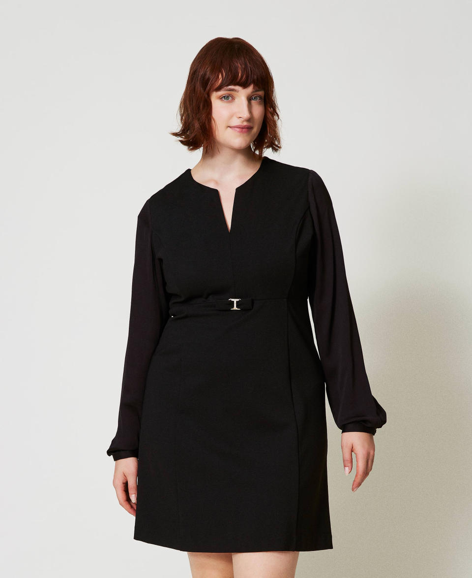 Twin Set Abito corto con fiocco e Oval T