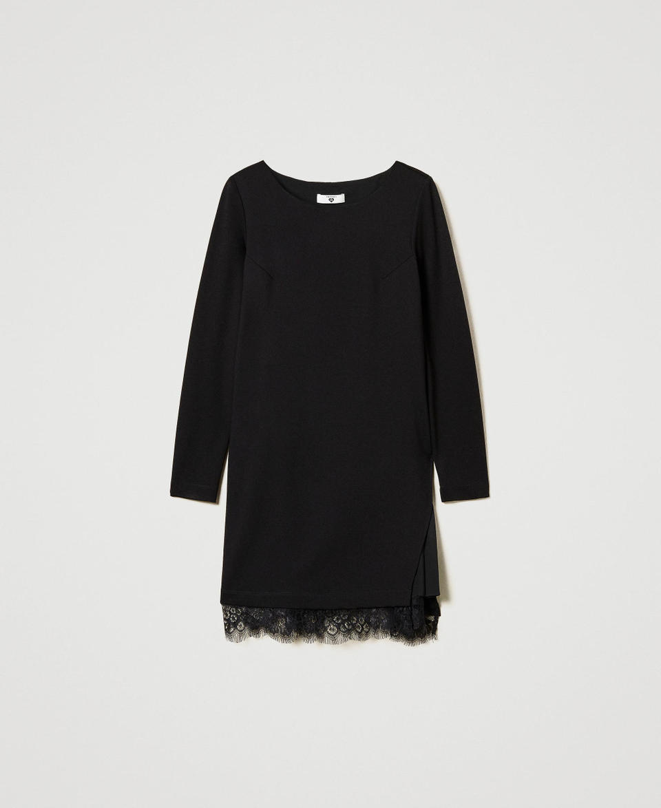 Twin Set Abito Corto Con Pizzo