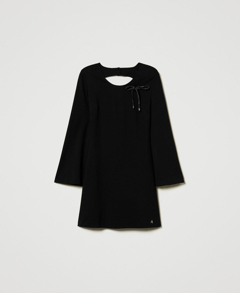 Twin Set Abito Corto Con Spilla In Strass