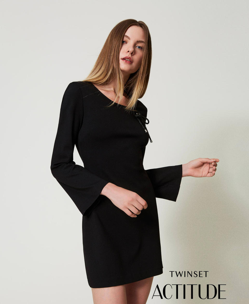 Twin Set Abito corto con spilla in strass