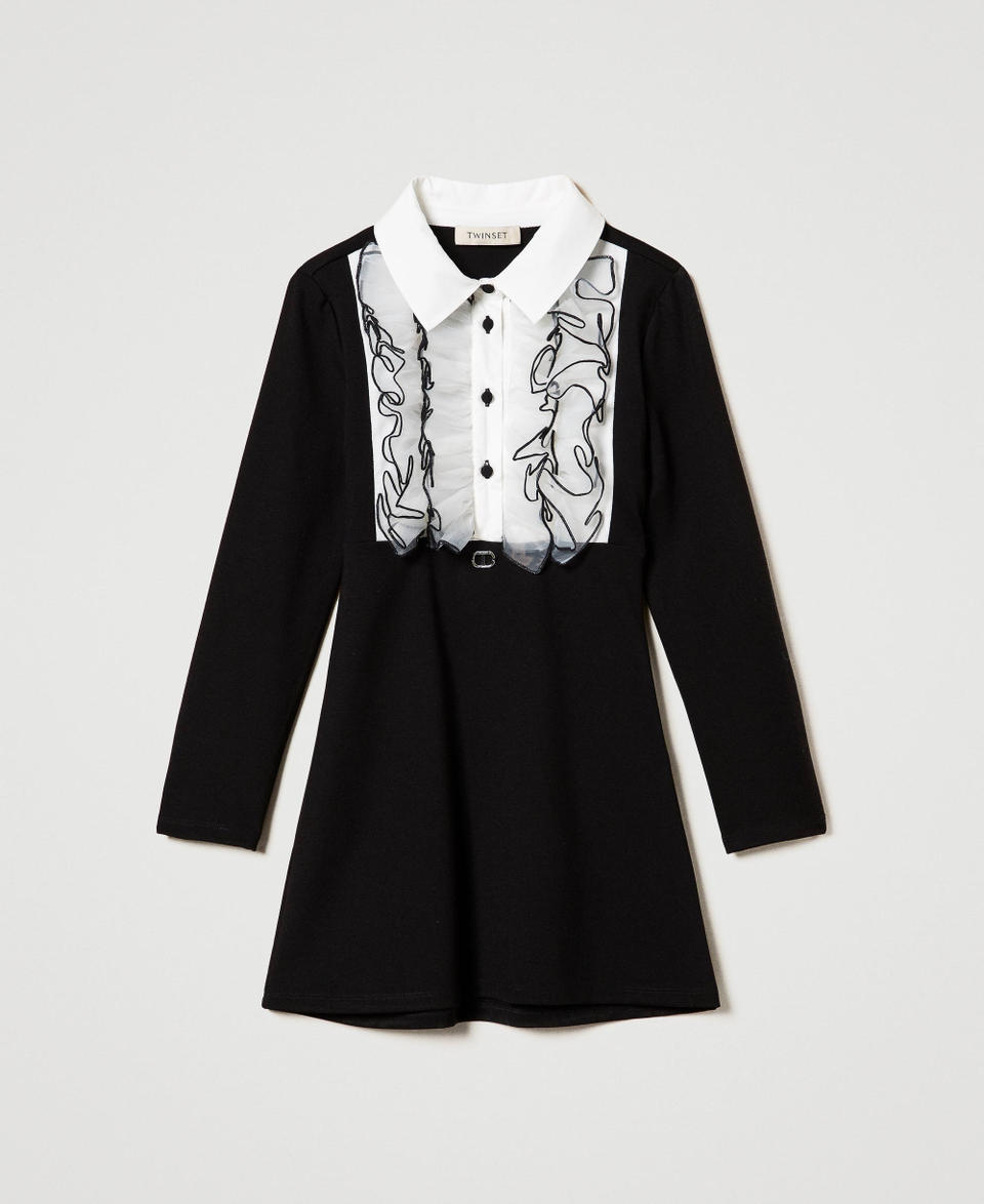 Twin Set Abito Corto Con Volant In Organza