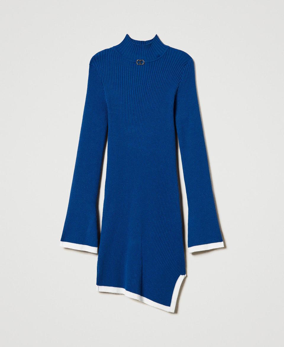 Twin Set Abito Corto Fitted In Maglia A Costine