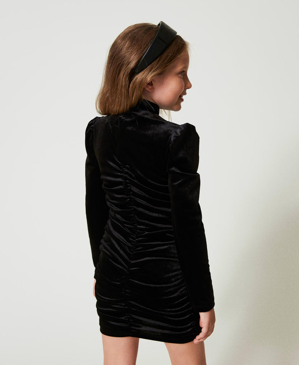 Twin Set Abito Corto In Ciniglia Con Arricciature