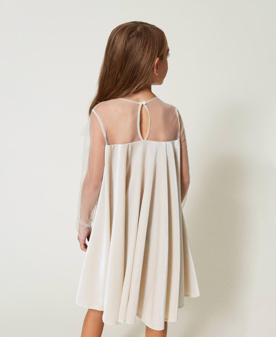 Twin Set Abito Corto In Ciniglia E Tulle