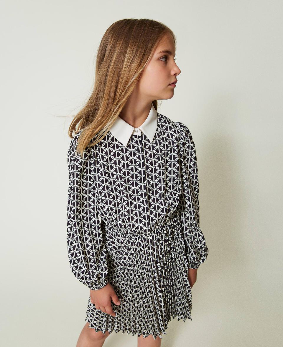 Twin Set Abito Corto In Crêpe De Chine Con Stampa