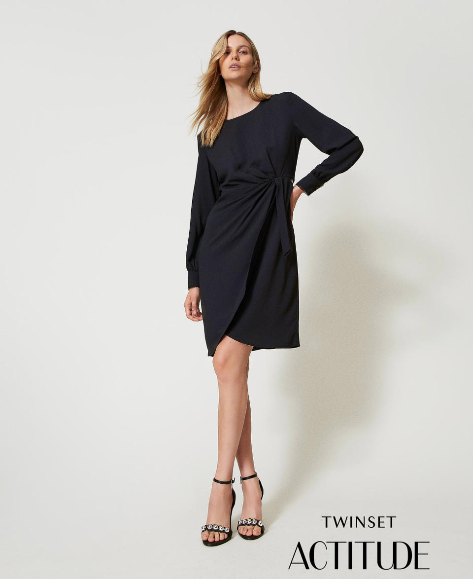 Twin Set Abito corto in crêpe de Chine riciclato