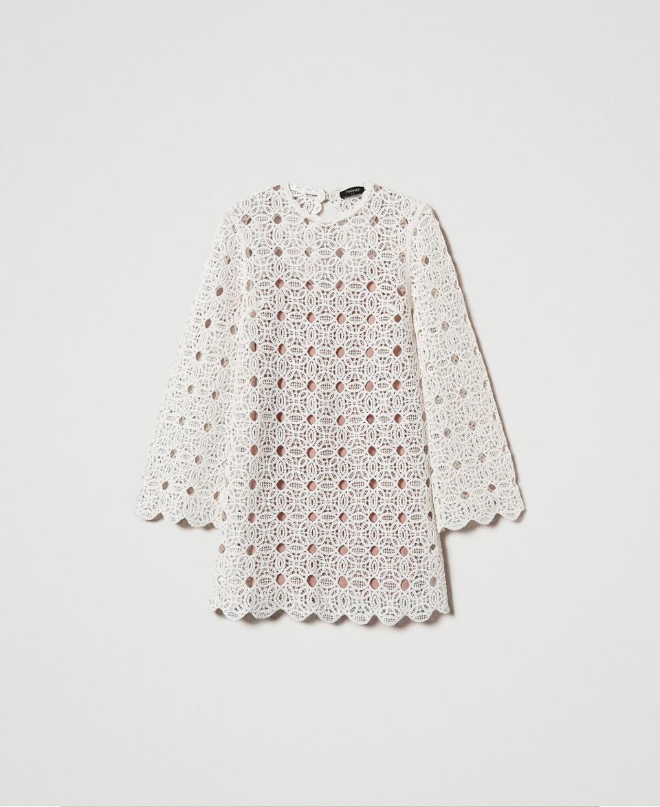 Twin Set Abito Corto In Maglia Crochet
