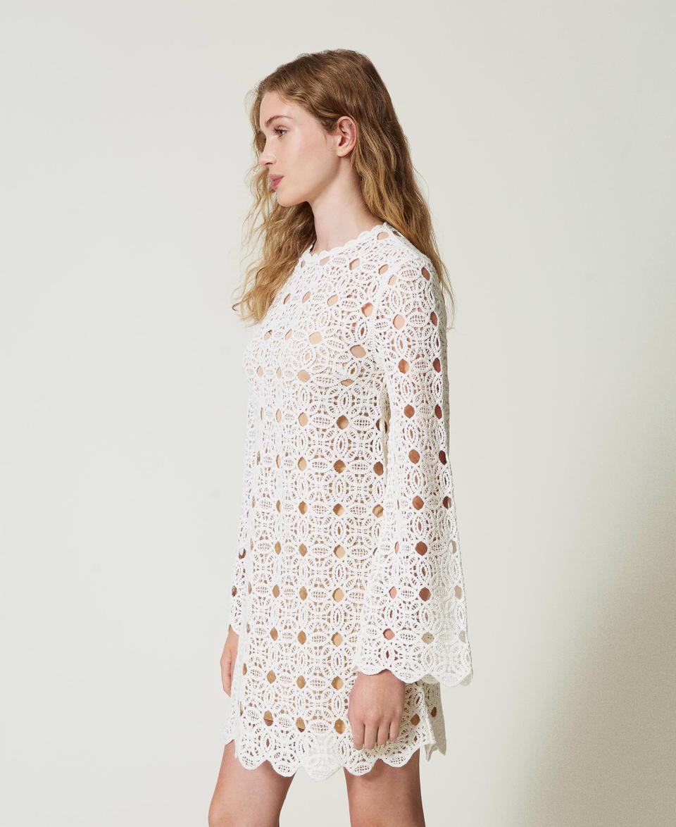 Twin Set Abito Corto In Maglia Crochet