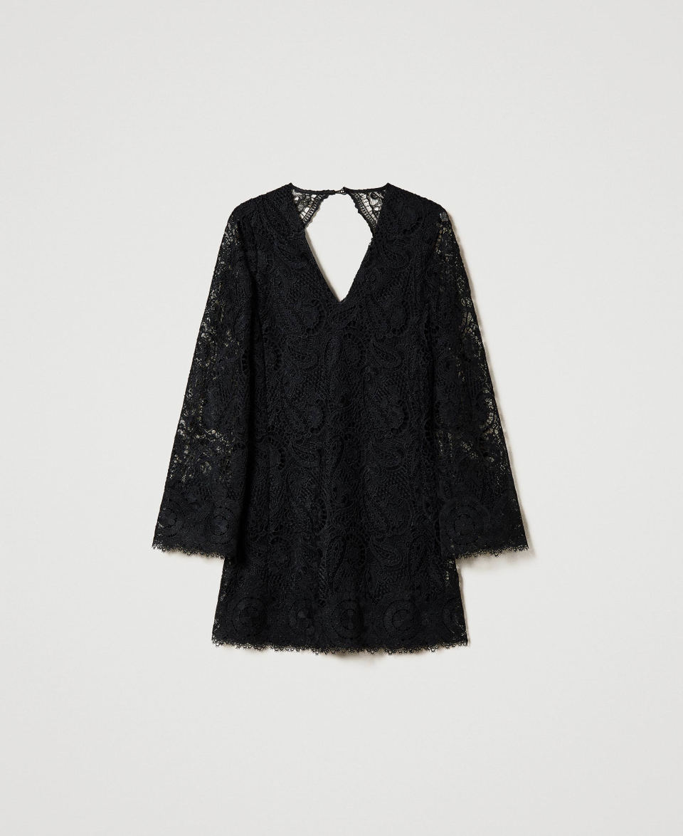 Twin Set Abito Corto In Pizzo Macramè