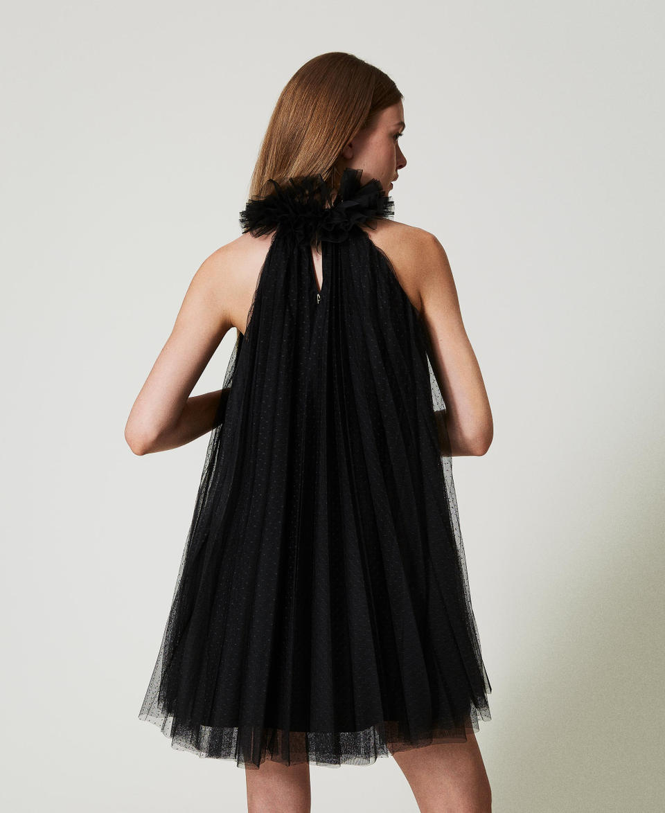 Twin Set Abito Corto In Tulle Plissé