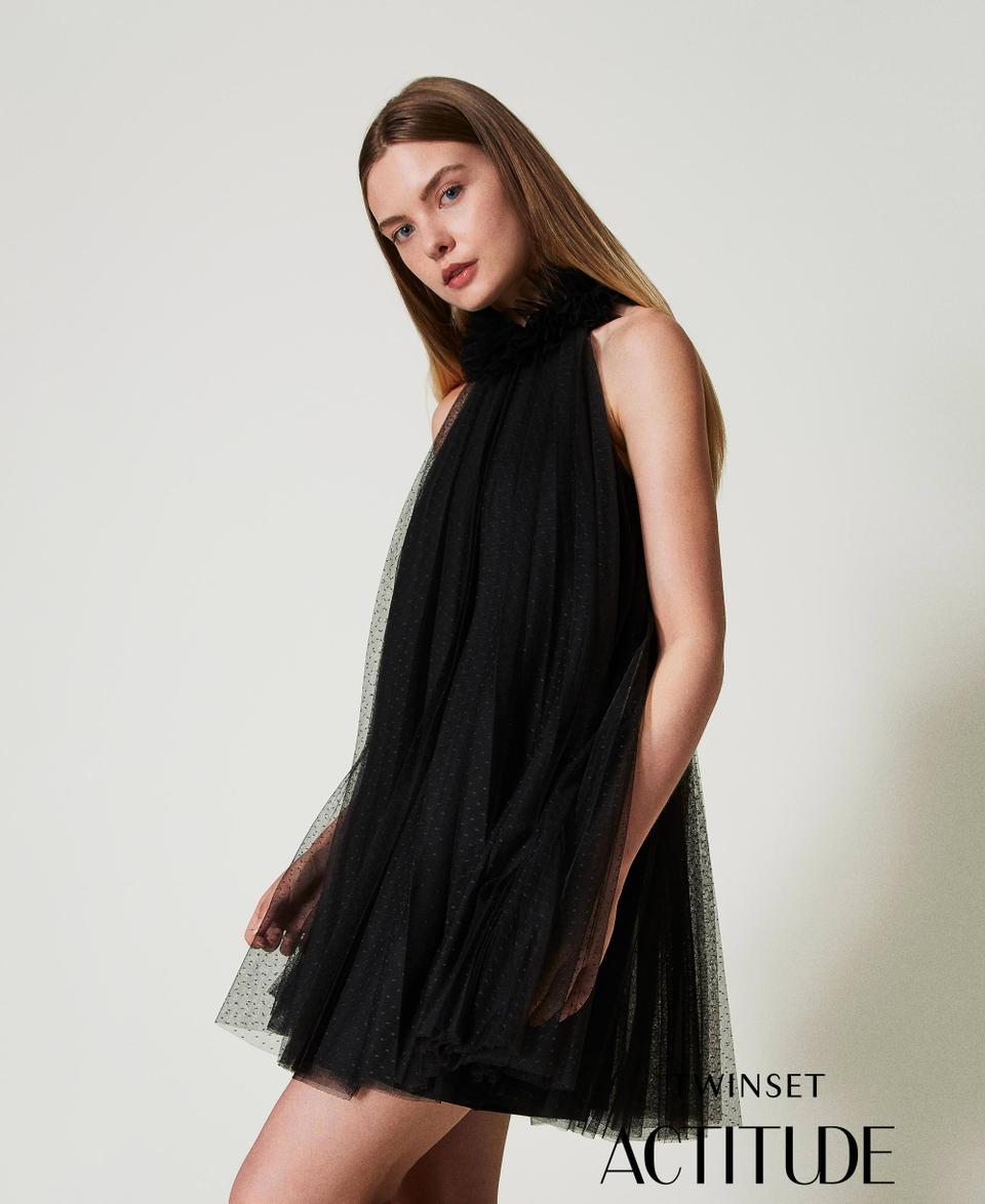 Twin Set Abito corto in tulle plissé