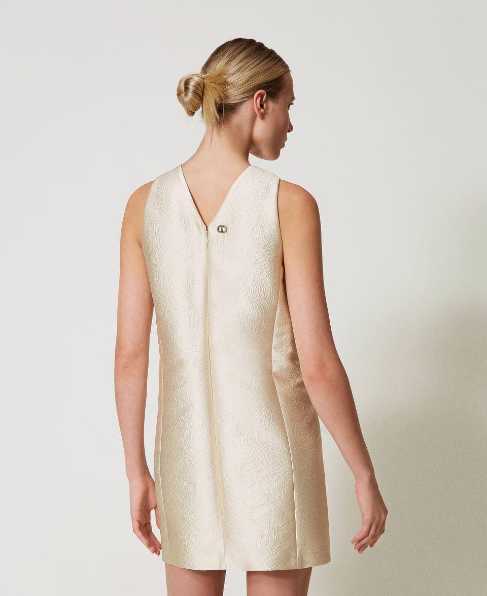 Twin Set Abito Halter Corto In Broccato Jacquard